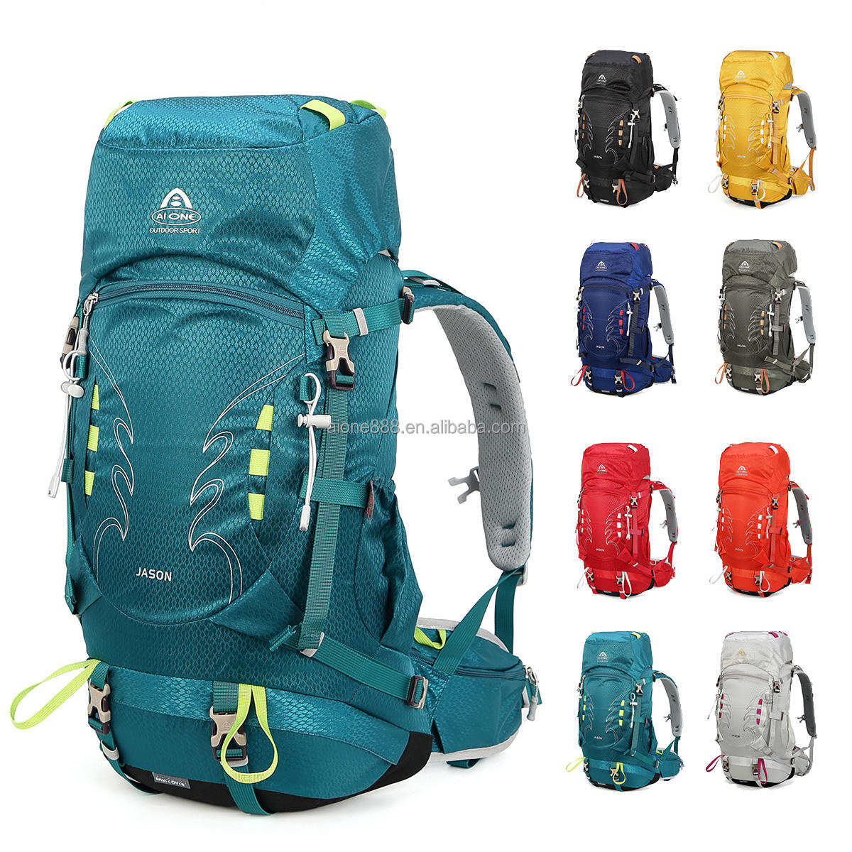 Aione Waterproof External Frame Backpack 35+5L Large Capacity Expandable Mountain Outdoor Trekking Hiking Bag